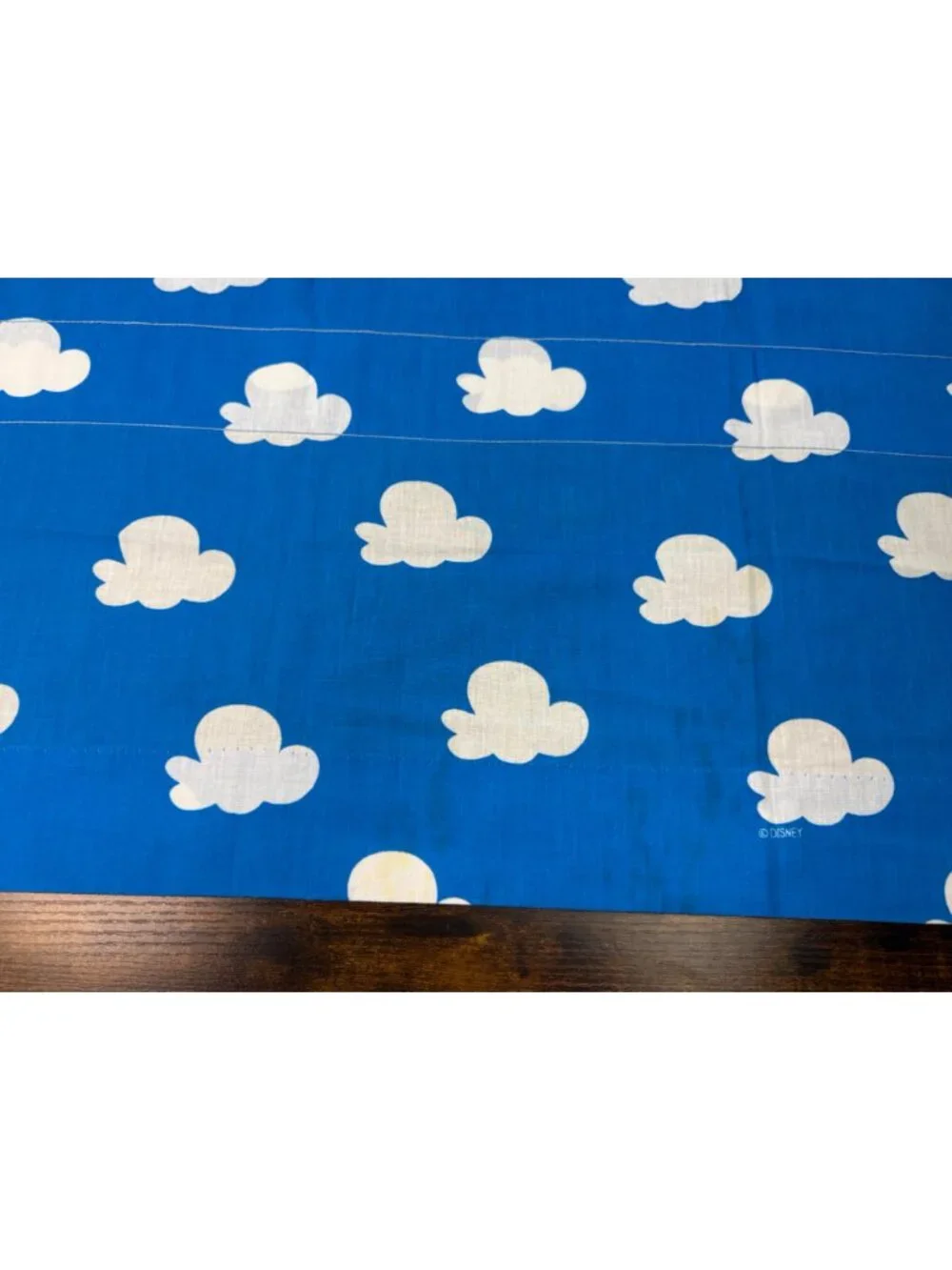Vintage Disney Winnie the Pooh Blue Fabric Valance Panel